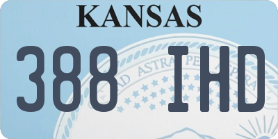 KS license plate 388IHD