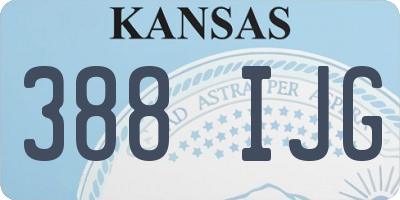 KS license plate 388IJG