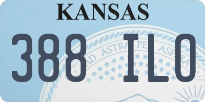 KS license plate 388ILO