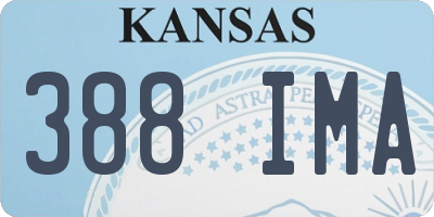 KS license plate 388IMA