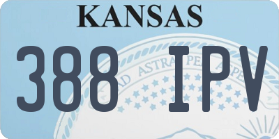 KS license plate 388IPV