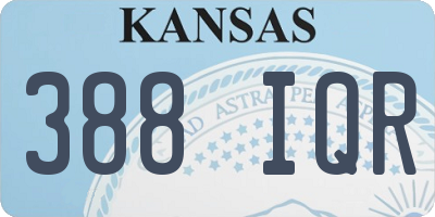 KS license plate 388IQR