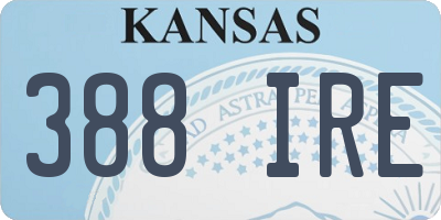 KS license plate 388IRE