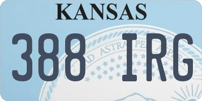 KS license plate 388IRG