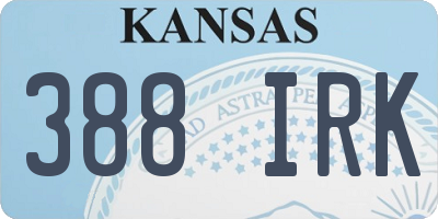 KS license plate 388IRK