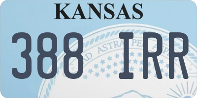 KS license plate 388IRR