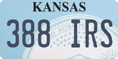 KS license plate 388IRS