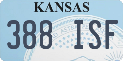 KS license plate 388ISF
