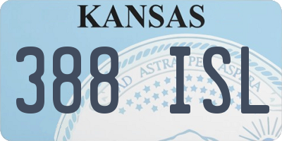 KS license plate 388ISL