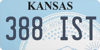 KS license plate 388IST