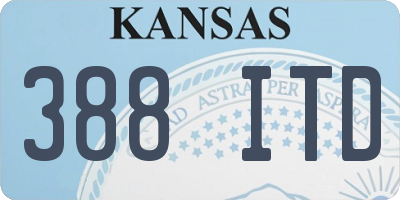 KS license plate 388ITD