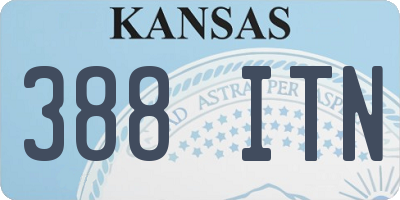 KS license plate 388ITN
