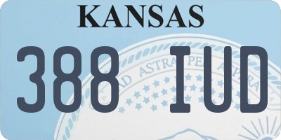 KS license plate 388IUD