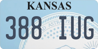 KS license plate 388IUG