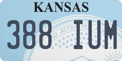 KS license plate 388IUM