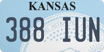 KS license plate 388IUN