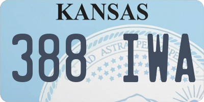 KS license plate 388IWA