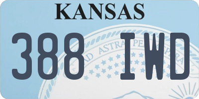 KS license plate 388IWD