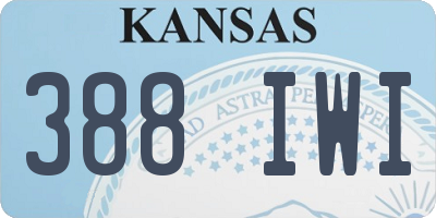 KS license plate 388IWI