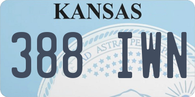 KS license plate 388IWN