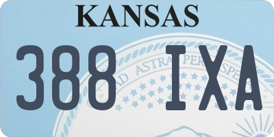 KS license plate 388IXA