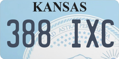 KS license plate 388IXC
