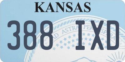 KS license plate 388IXD