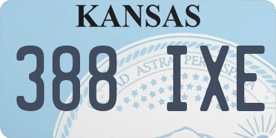 KS license plate 388IXE