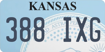 KS license plate 388IXG