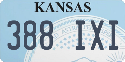 KS license plate 388IXI