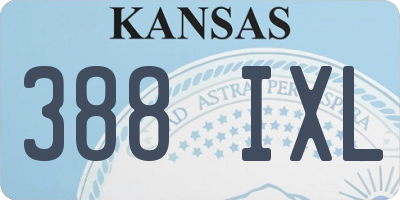KS license plate 388IXL
