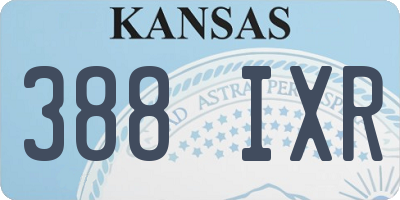 KS license plate 388IXR