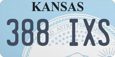 KS license plate 388IXS