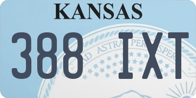 KS license plate 388IXT