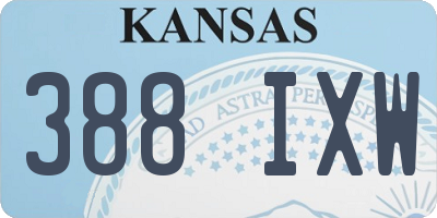 KS license plate 388IXW