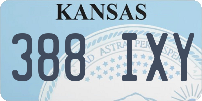 KS license plate 388IXY