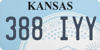 KS license plate 388IYY