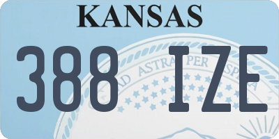KS license plate 388IZE