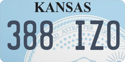 KS license plate 388IZO