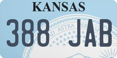 KS license plate 388JAB