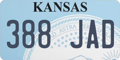 KS license plate 388JAD