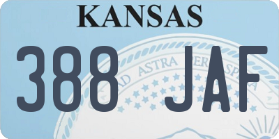 KS license plate 388JAF