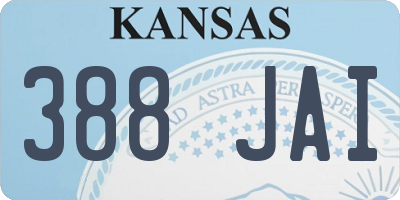 KS license plate 388JAI