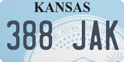 KS license plate 388JAK