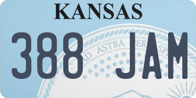 KS license plate 388JAM