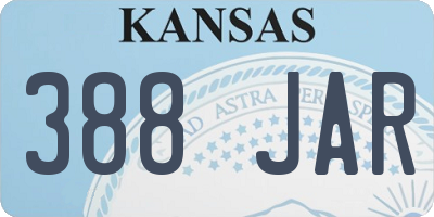 KS license plate 388JAR