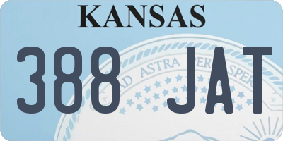 KS license plate 388JAT