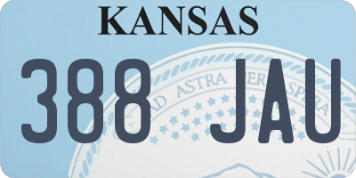 KS license plate 388JAU