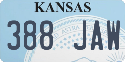 KS license plate 388JAW