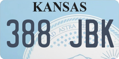 KS license plate 388JBK